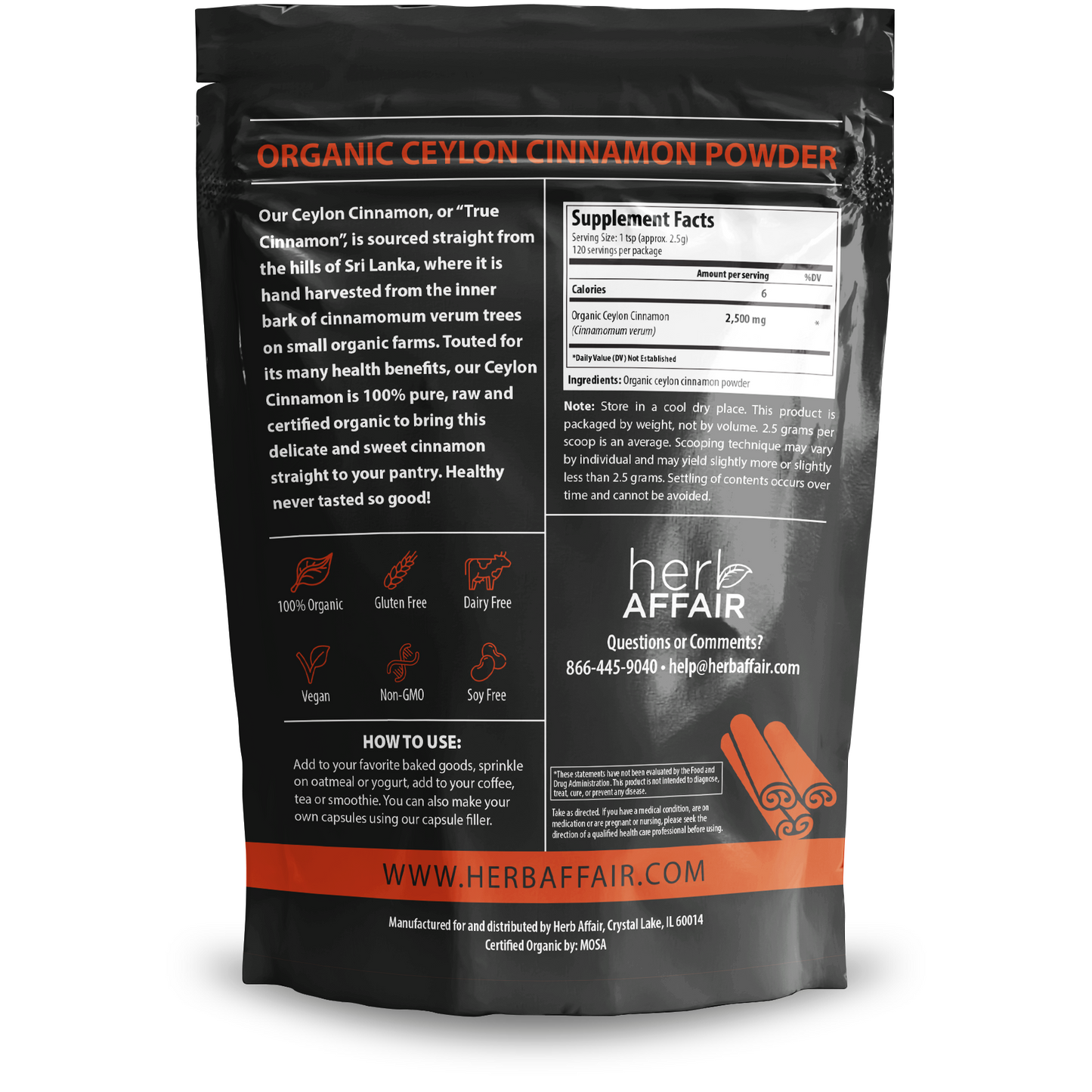 Organic Ceylon Cinnamon Powder (10.58 oz)