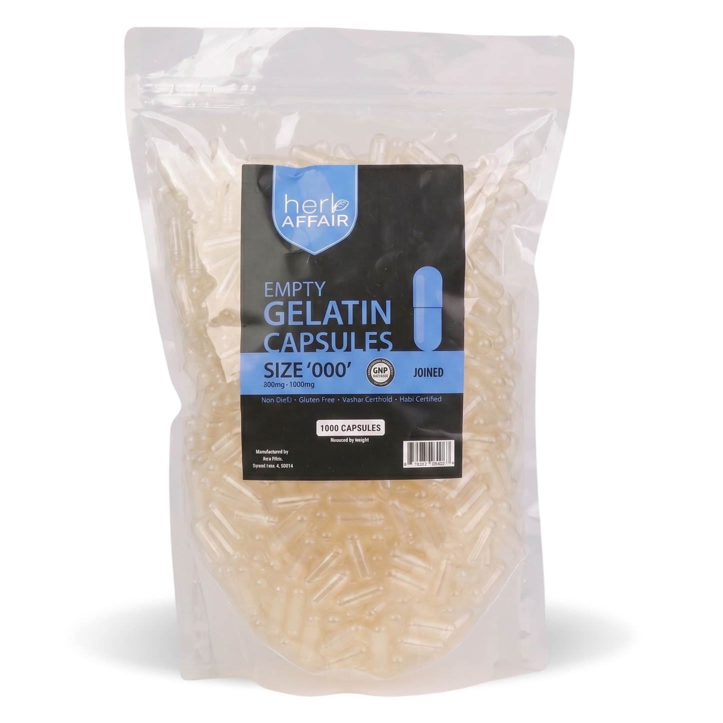 Empty Gelatin Capsules "Size 000" (1000 ct)