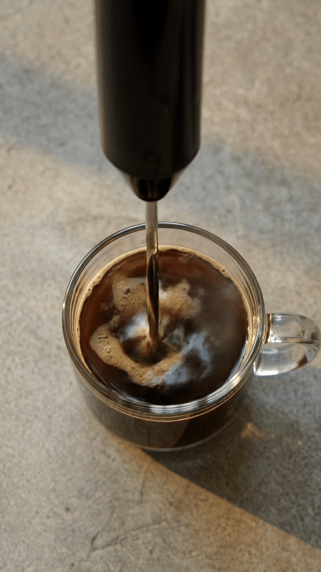 Stir, blend or froth it for a good 10 seconds.