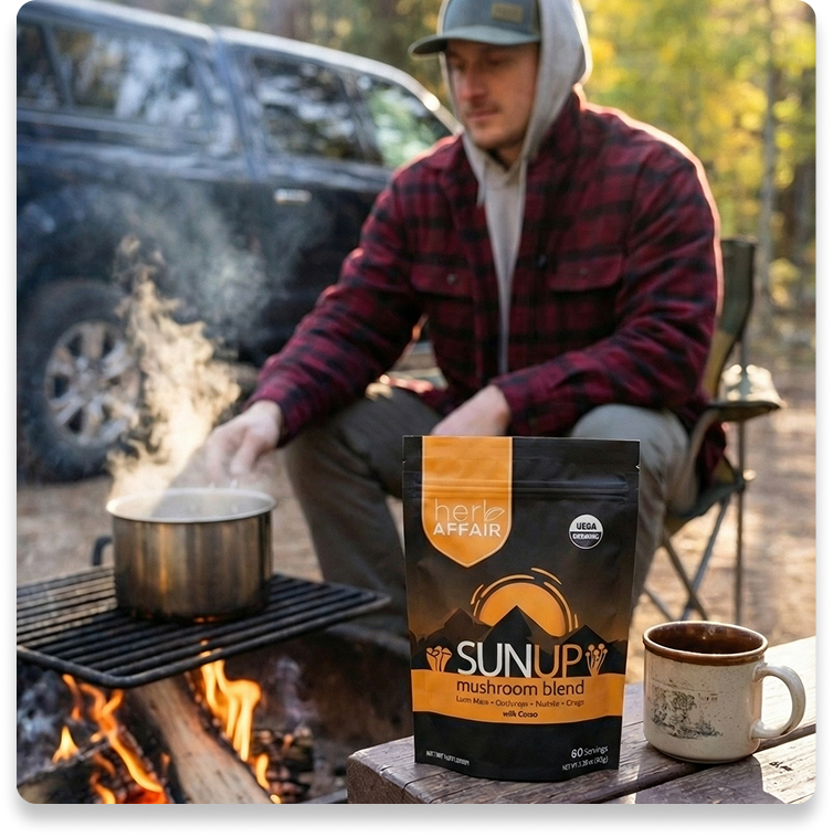 <p>So I dug past trends and hype and focused on what actually supports the body long-term.<br/><br/>That’s what led me to full-spectrum functional mushrooms — used the way they’ve been used for generations, not stripped down or overdressed.<br/><br/>SUNUP is what I wanted for myself:<br/>Something simple, daily, and built for real life.<br/>No shortcuts. No gimmicks.</p>