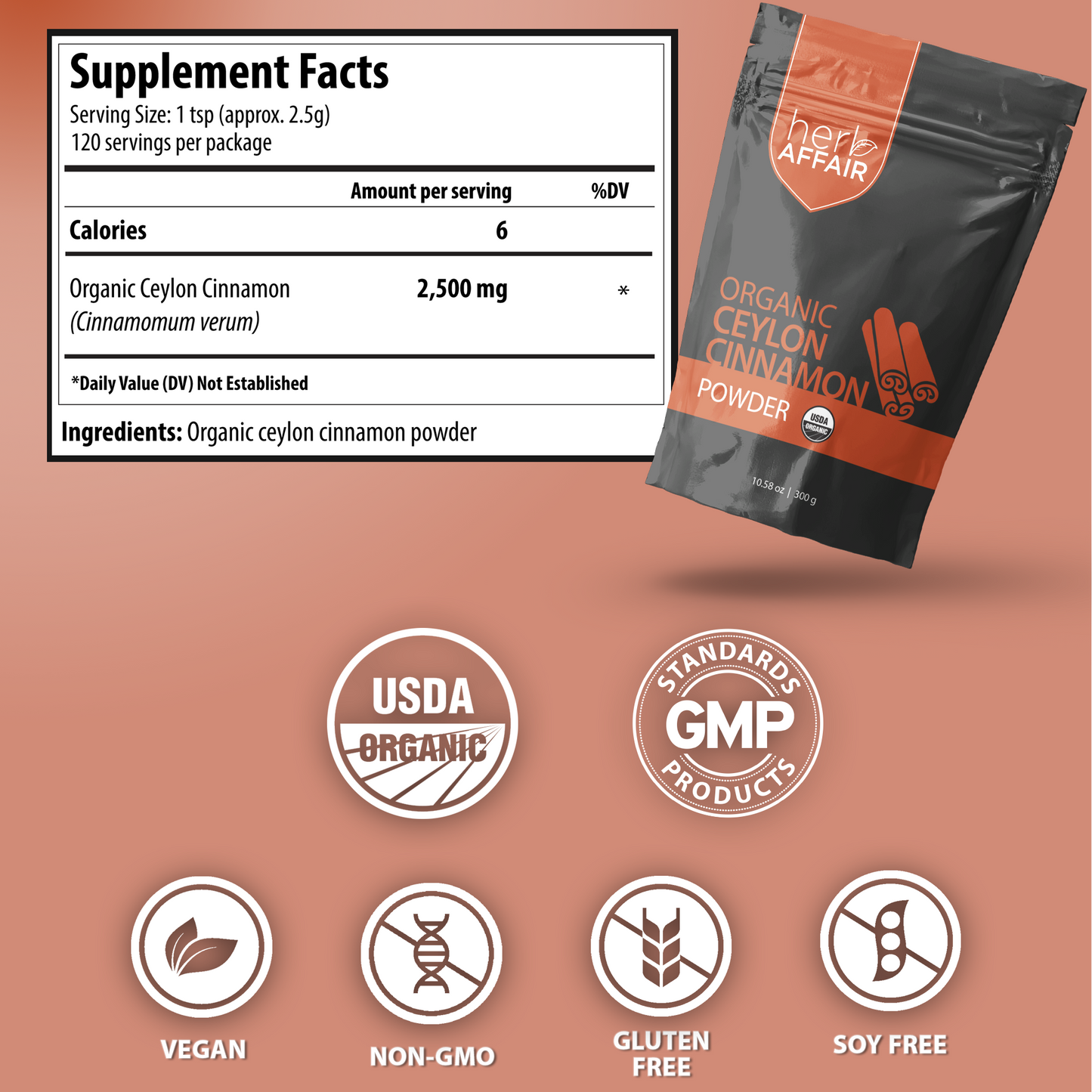 Organic Ceylon Cinnamon Powder (10.58 oz)