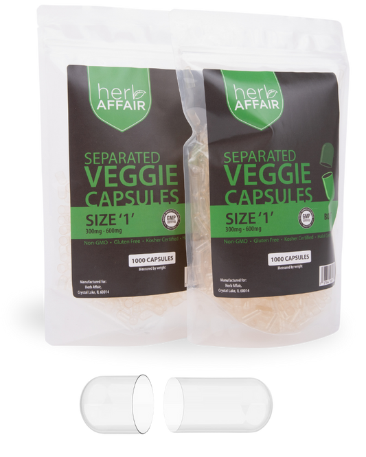 Separated Empty Vegetarian Capsules "Size 1" (Subscription)