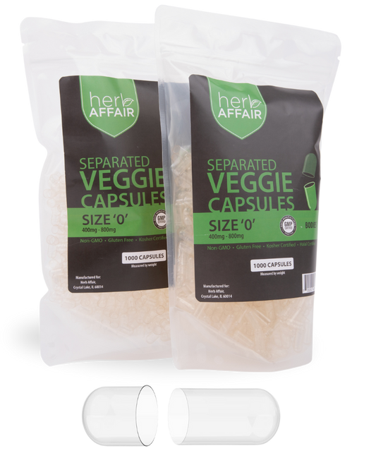 Separated Empty Vegetarian Capsules "Size 0" (Subscription)