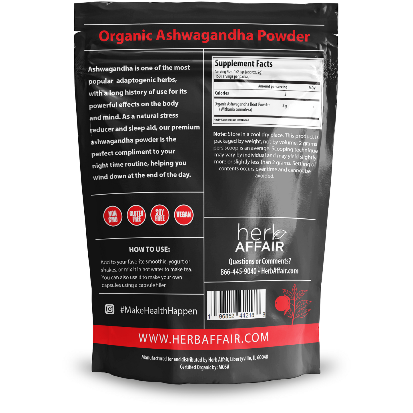 Organic Ashwagandha Powder (10.58 oz)