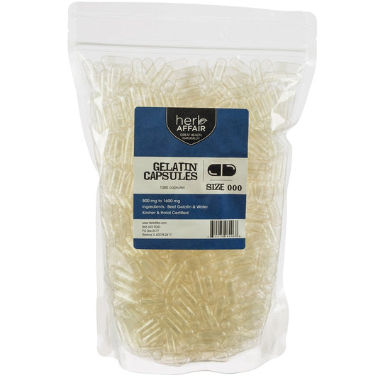 Empty Gelatin Capsules "Size 000" (1000 ct)
