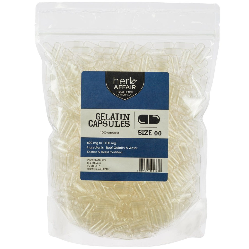 Empty Gelatin Capsules "Size 00" (1000 ct)