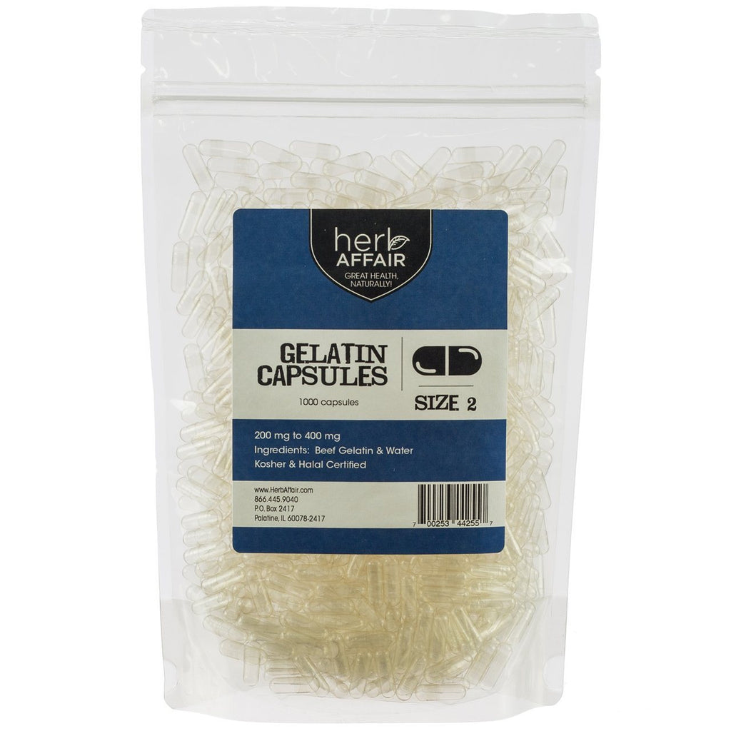 Empty Gelatin Capsules "Size 2" (1000 ct)