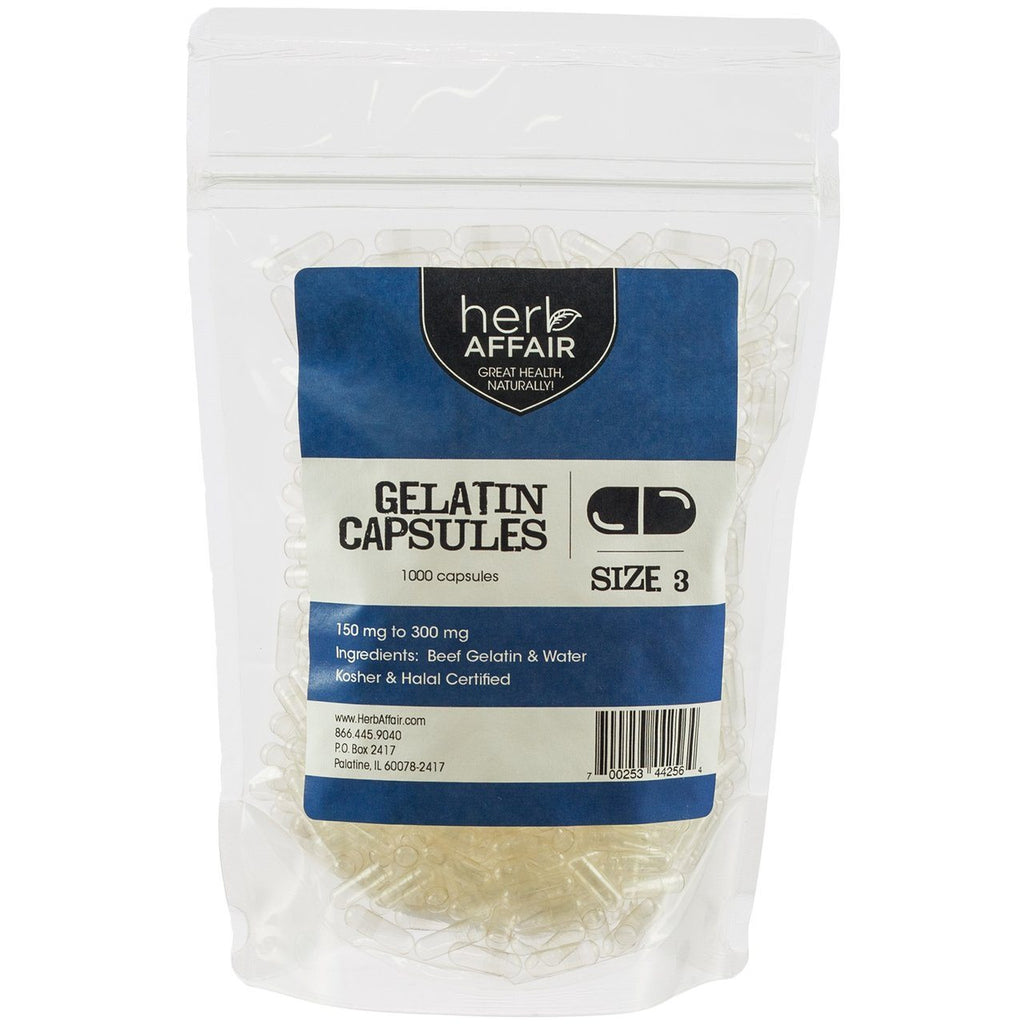 Empty Gelatin Capsules "Size 3" (1000 ct)