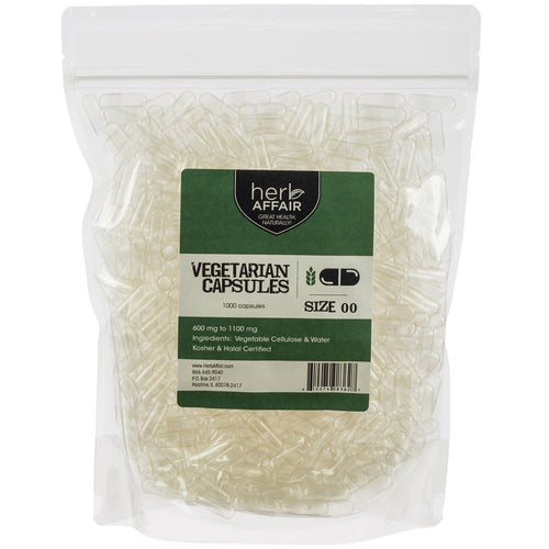 Empty Vegetarian Capsules "Size 00" (1000 ct)