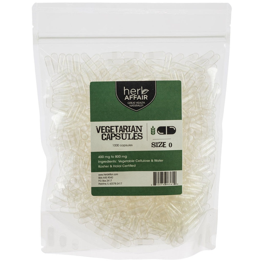Empty Vegetarian Capsules "Size 0" (1000 ct)