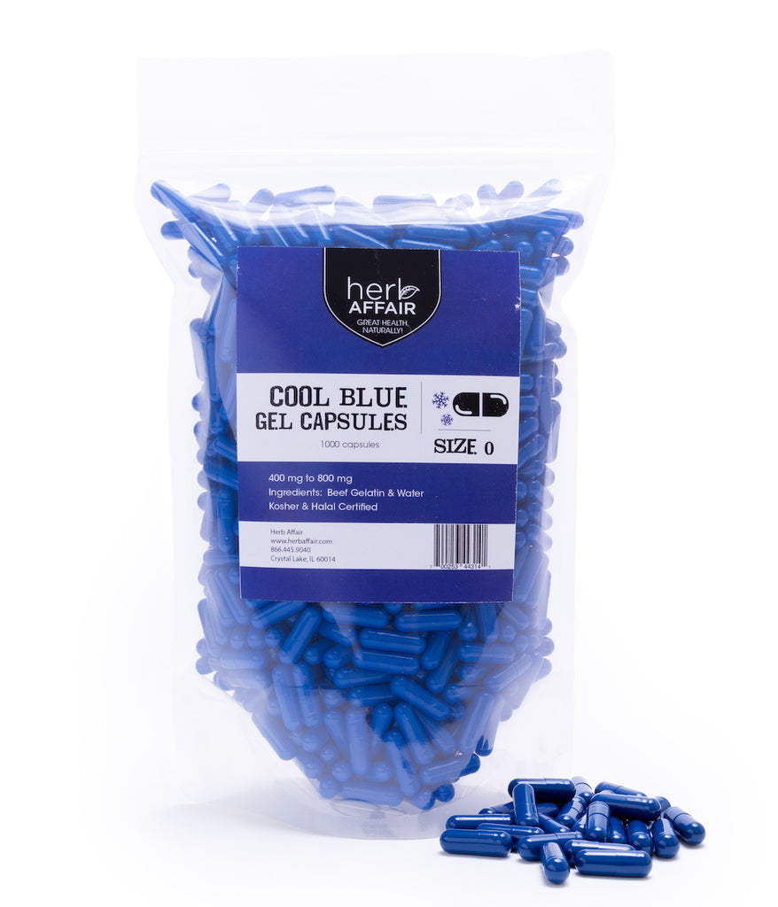 Cool Blue Gelatin Capsules - Size 0