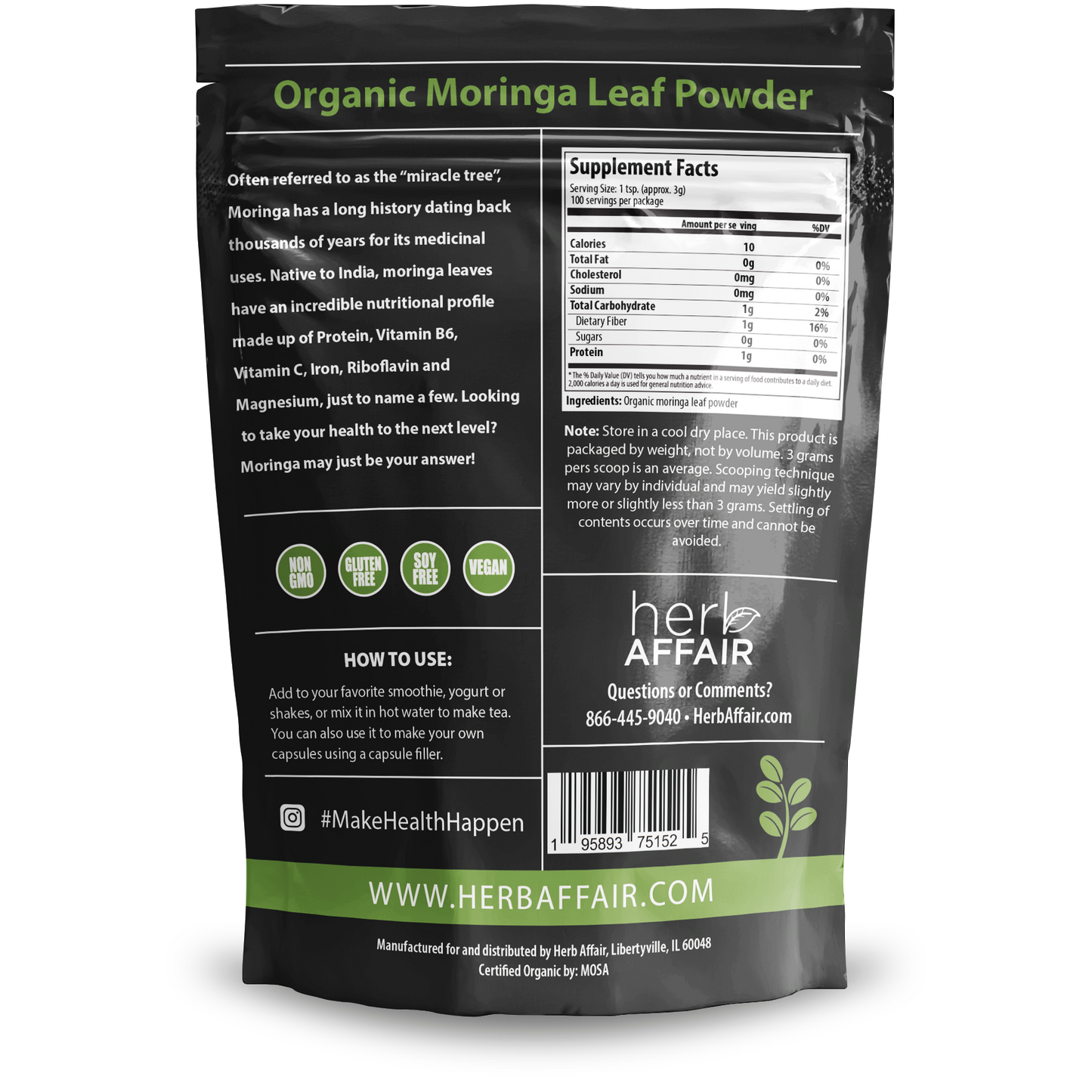 Organic Moringa Leaf Powder (10.58 oz)