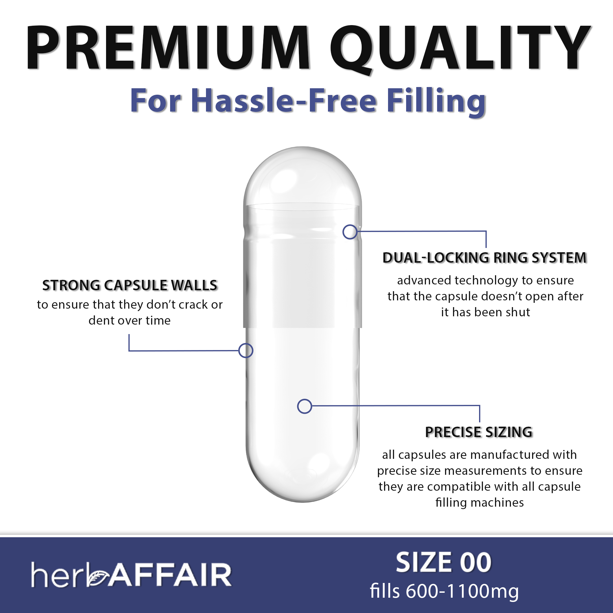 Size 00 Gelatin Capsules | Empty Gel Capsules | Herb Affair